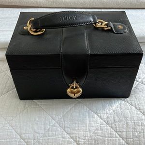 Juicy Couture large black leather jewelry organizer box